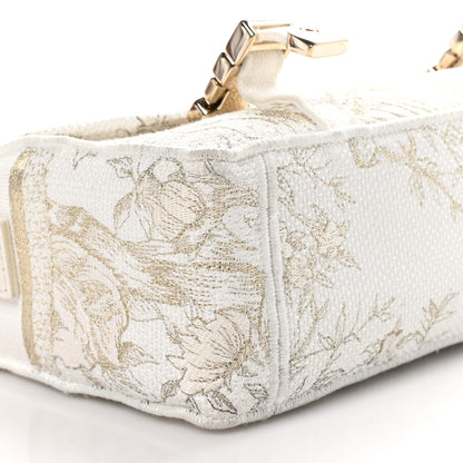 Christian Dior Canvas Embroidered Toile De Jouy Small Diorcamp Messenger White Gold 6 of 7