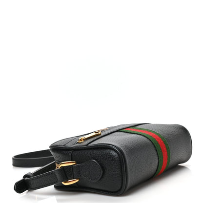 Gucci Calfskin Web Mini Ophidia Shoulder Bag Black 4 of 9