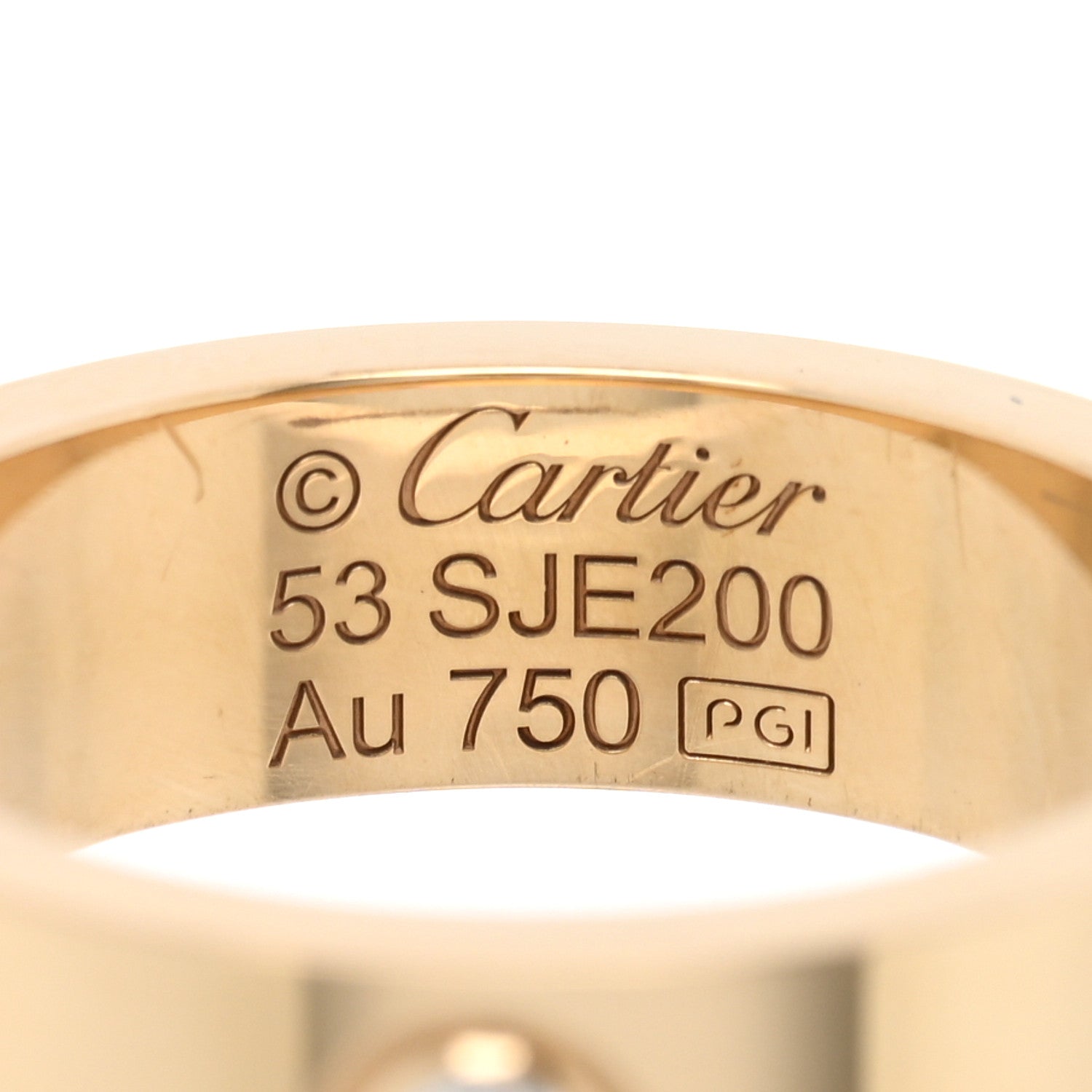 Cartier 18K Yellow Gold 3 Diamond 5.5mm LOVE Ring 53 6.5 4 of 5