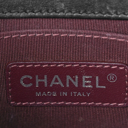 Chanel Calfskin Woven Small Boy Flap Black White 6 of 17