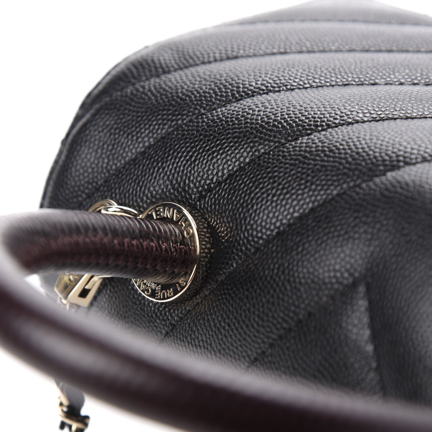 Chanel Caviar Lizard Chevron Quilted Mini Coco Handle Flap Black 12 of 17