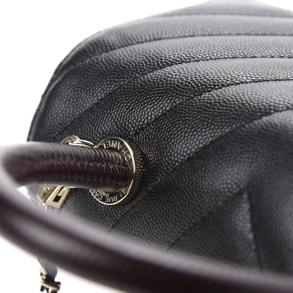 Chanel Caviar Lizard Chevron Quilted Mini Coco Handle Flap Black 12 of 17