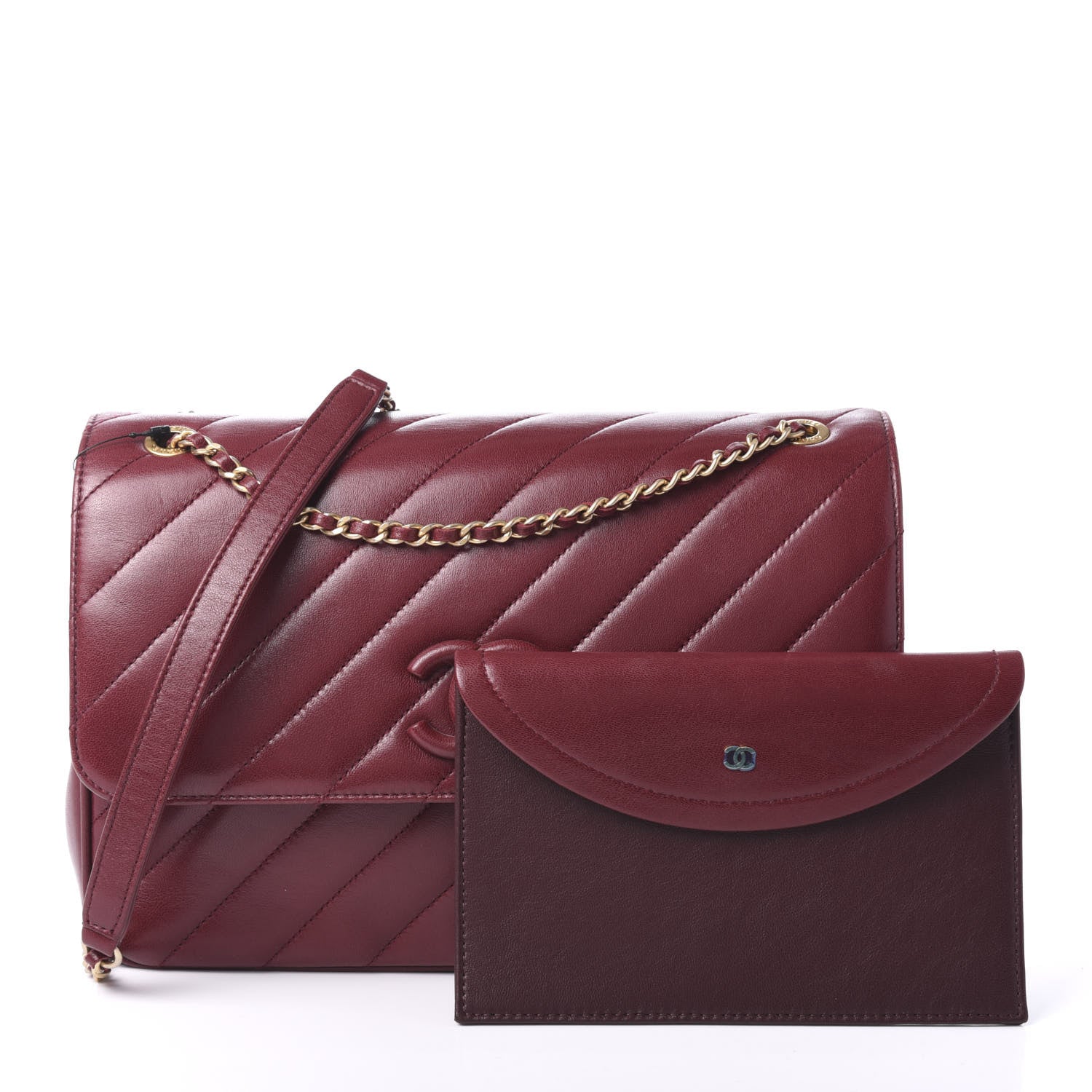 Chanel Lambskin Quilted Jumbo Coco Vintage Flap Burgundy 11 of 11
