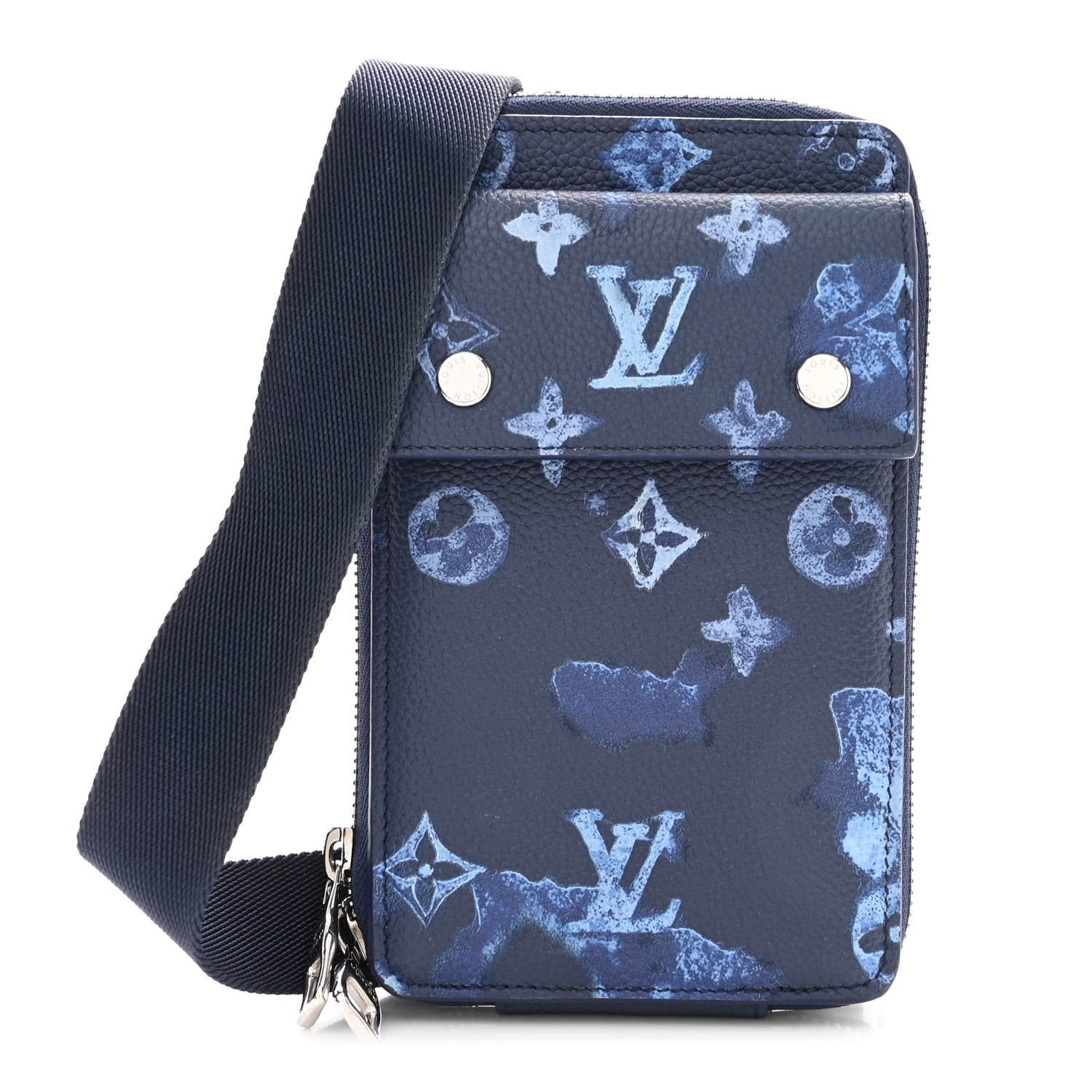 Louis Vuitton Monogram Ink Watercolor Phone Pouch Blue 1 of 9