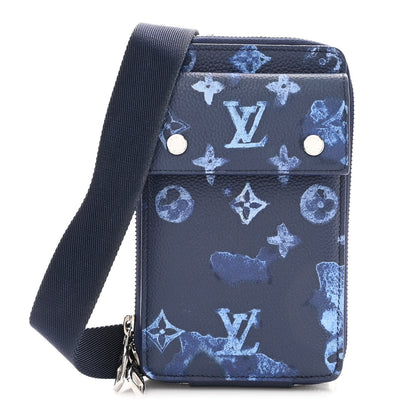 Louis Vuitton Monogram Ink Watercolor Phone Pouch Blue 1 of 9