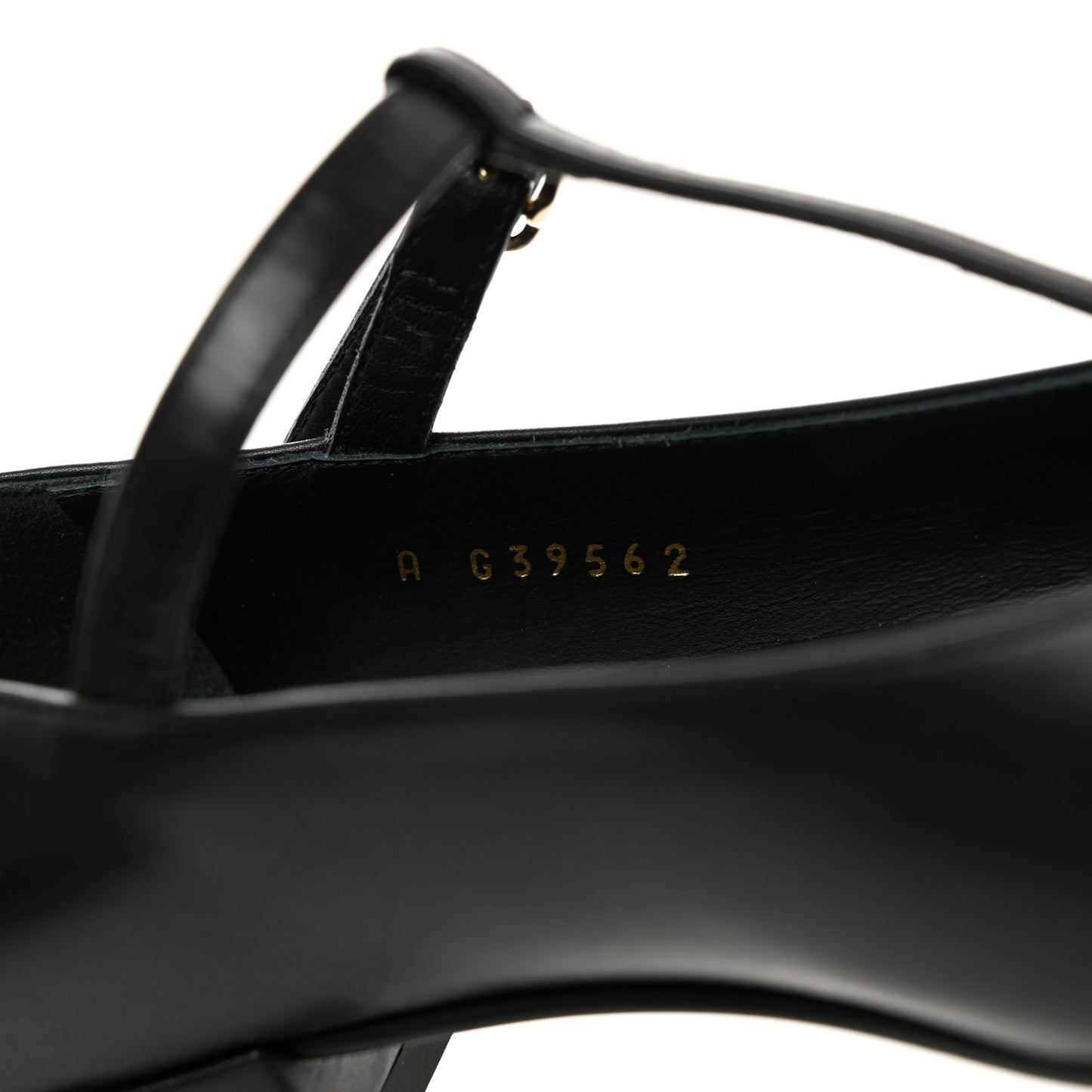 Calfskin Cap Toe T Strap CC Flats 37 Black