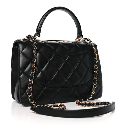 Chanel Lambskin Quilted Small Trendy CC Dual Handle Flap Bag Black 3 of 11