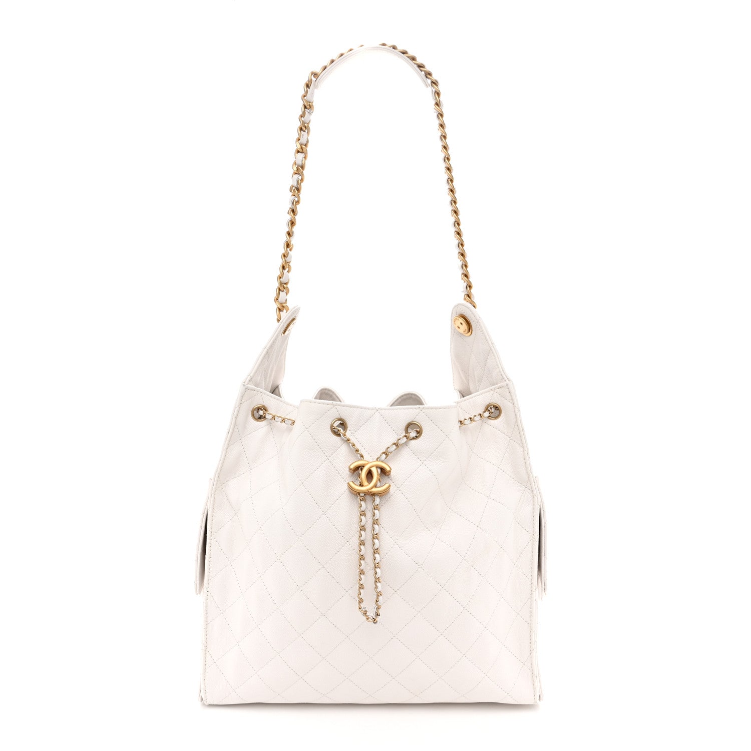 Chanel Caviar Quilted Medium Chanel 25 Handbag White 1 of 11