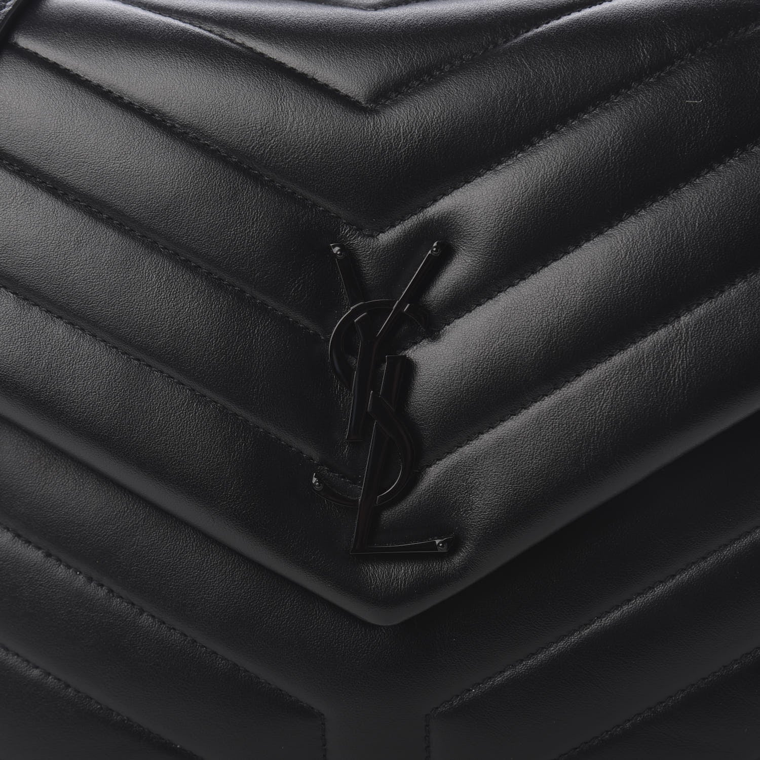 Saint Laurent Calfskin Y Quilted Monogram Medium Loulou Chain Satchel Black 9 of 9