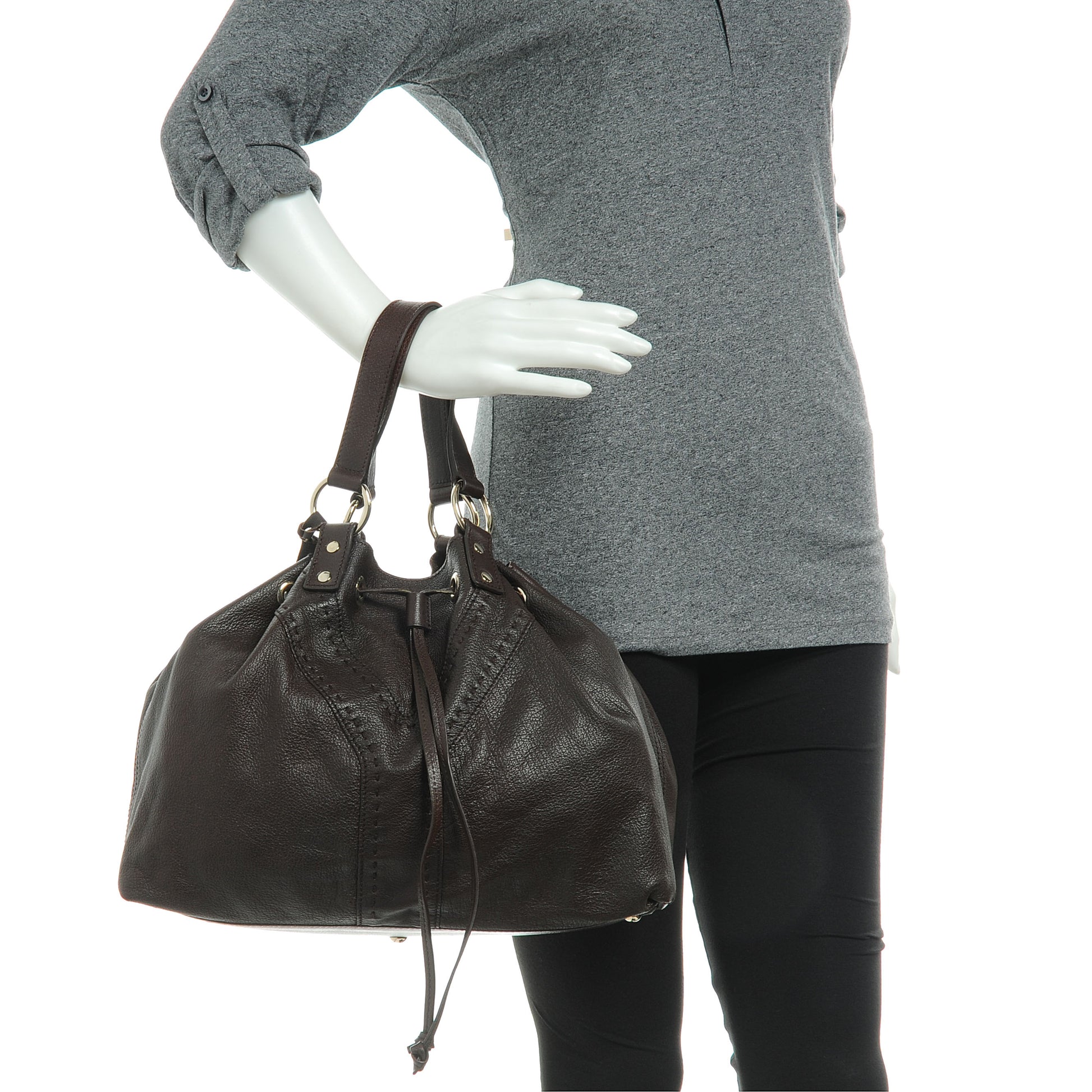 Saint Laurent Leather Reversible Double Sac Y Tote Gold Brown 2 of 6