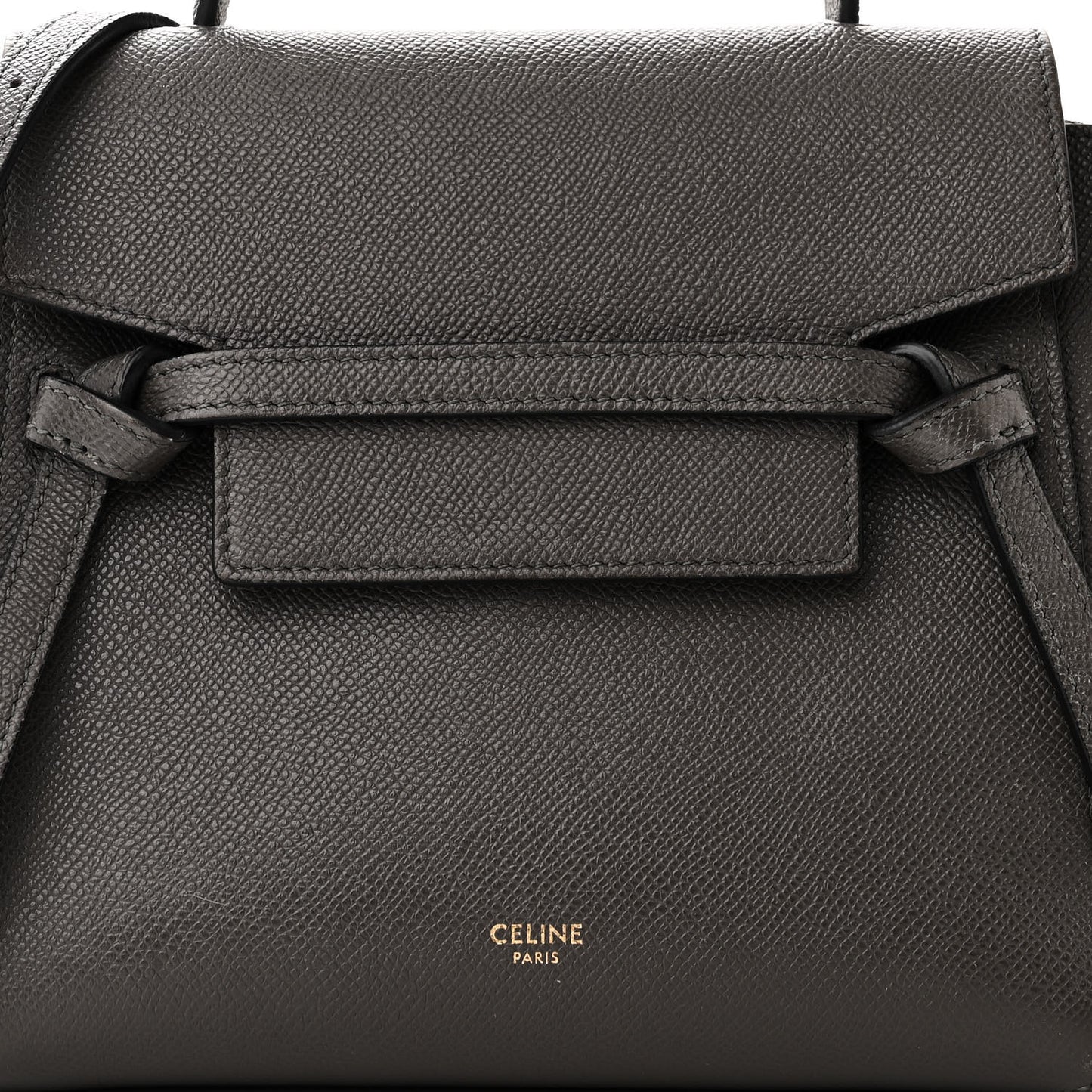 Grained Calfskin Nano Belt Bag Grey