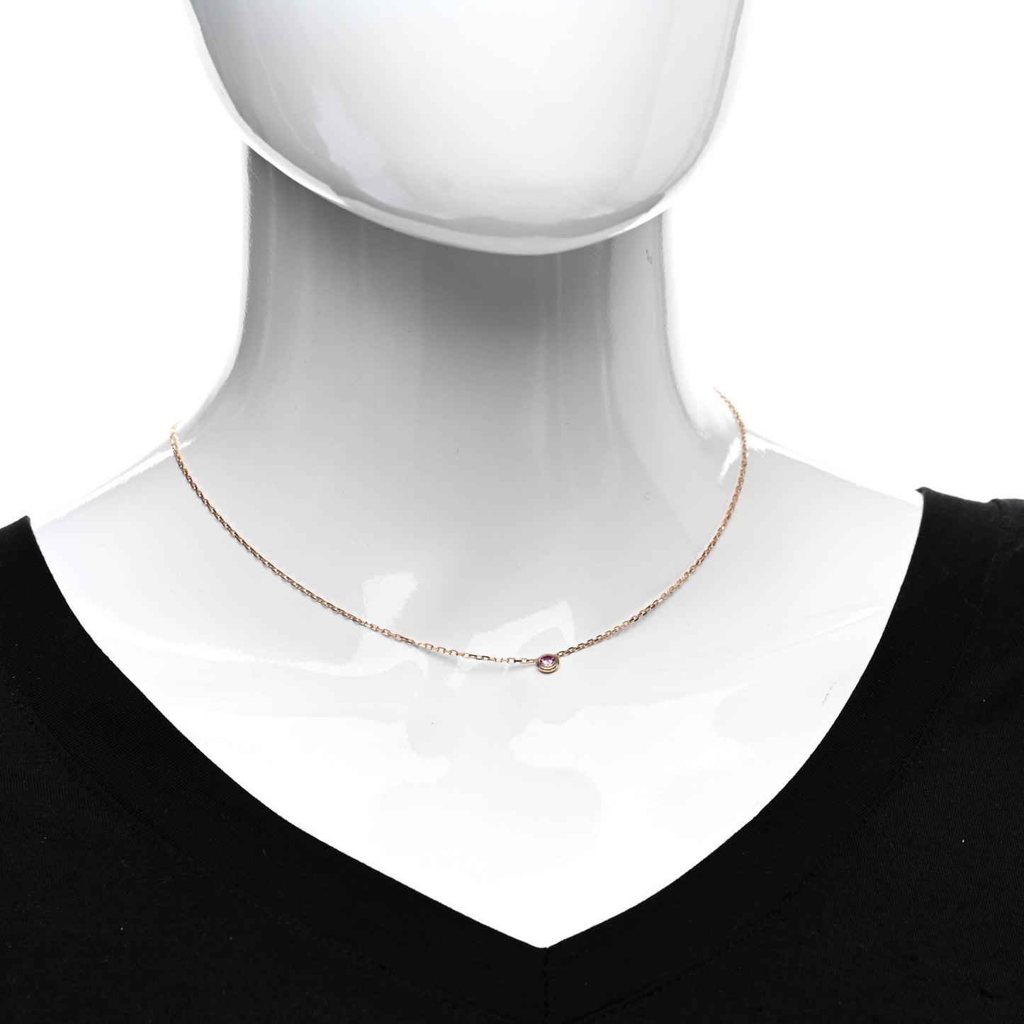 18K Pink Gold Pink Sapphire D'Amour Pendant Necklace