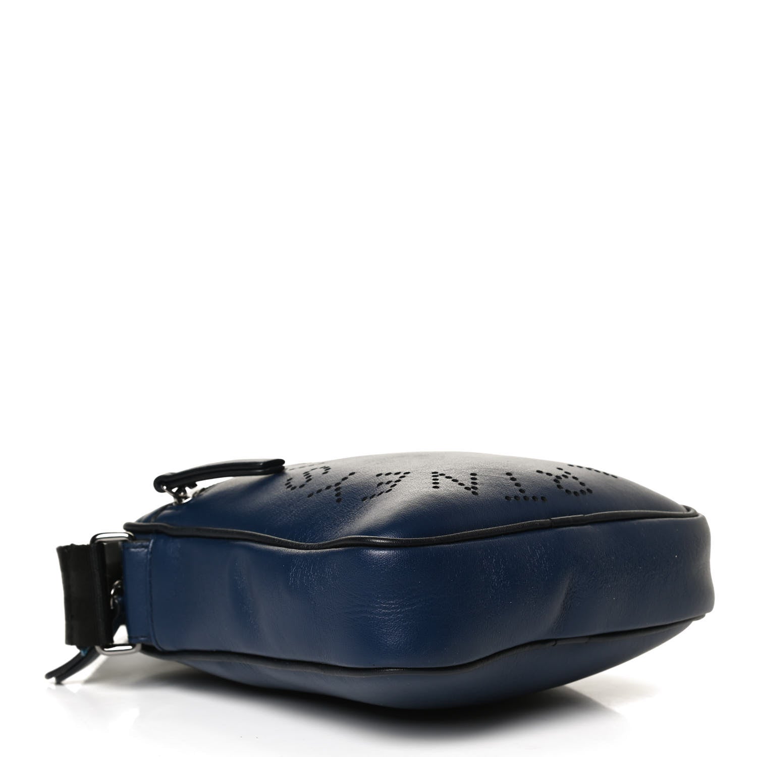 Stella McCartney Eco Alter Nappa Perforated Logo Messenger Bag Navy Blue 3 of 9