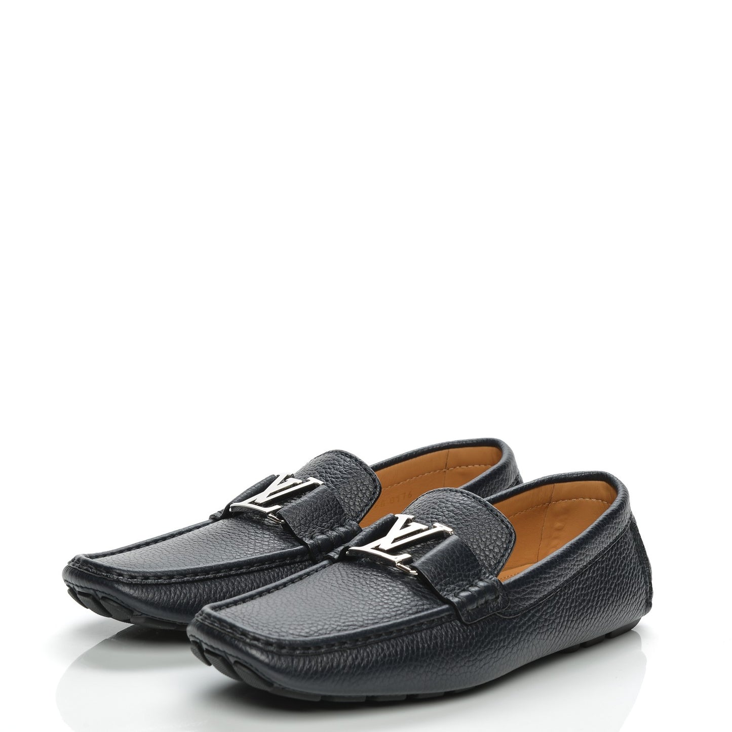 Calfskin Monte Carlo Moccasin Loafers 9 Navy