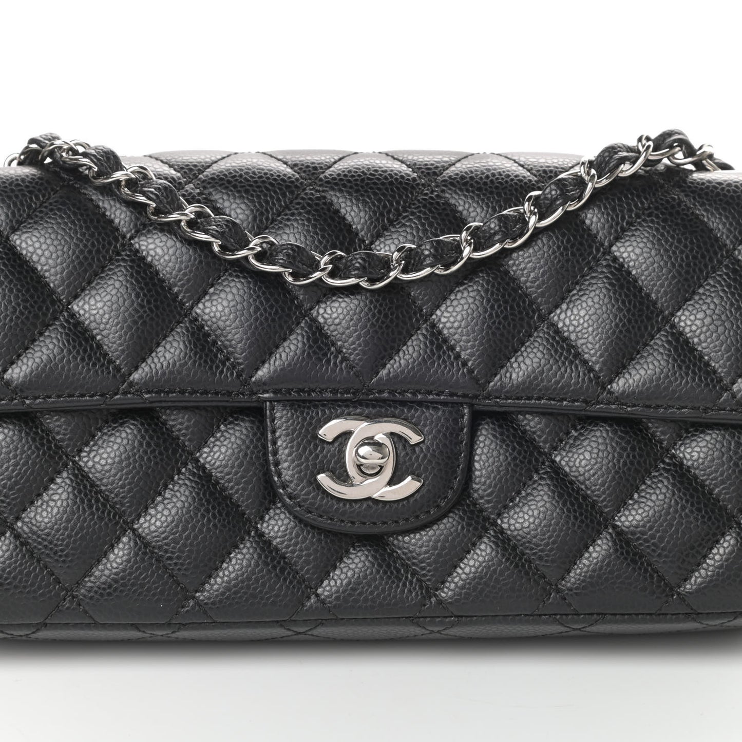 Caviar Quilted East West Flap Black