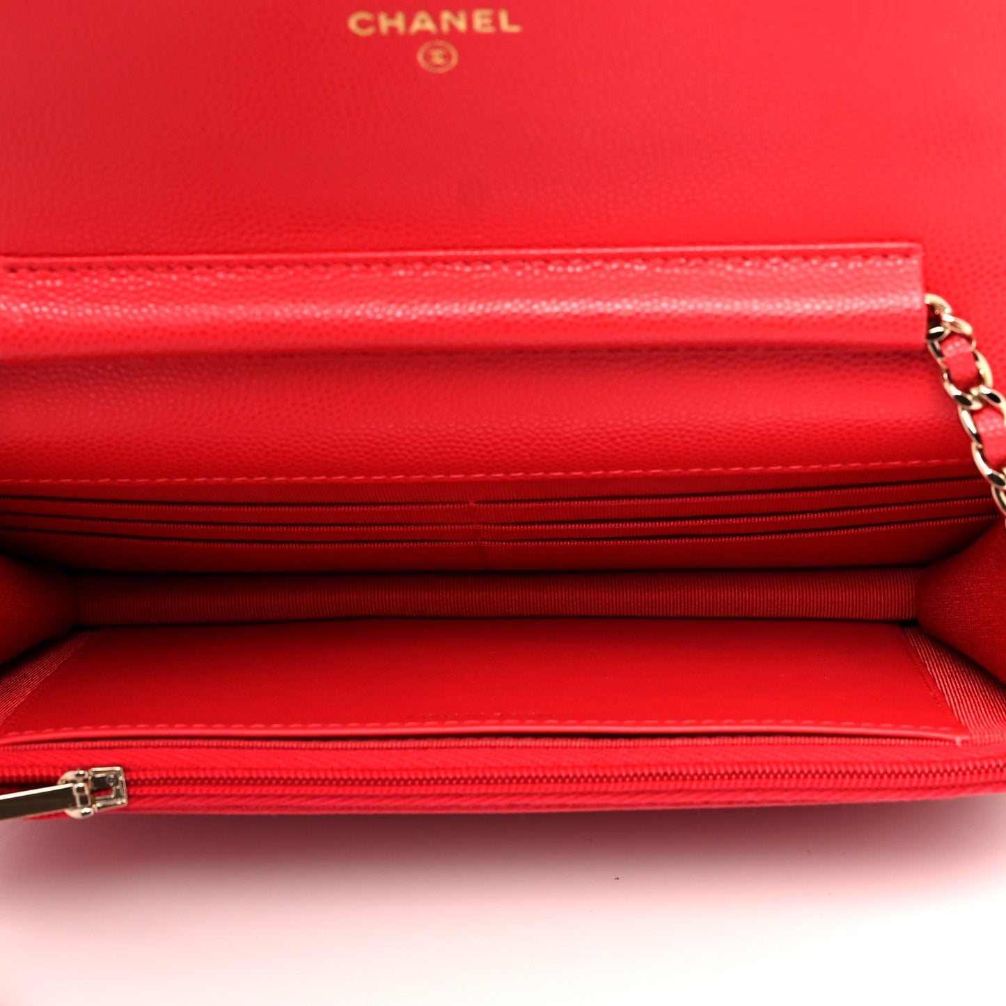 Caviar Quilted Wallet On Chain WOC Red