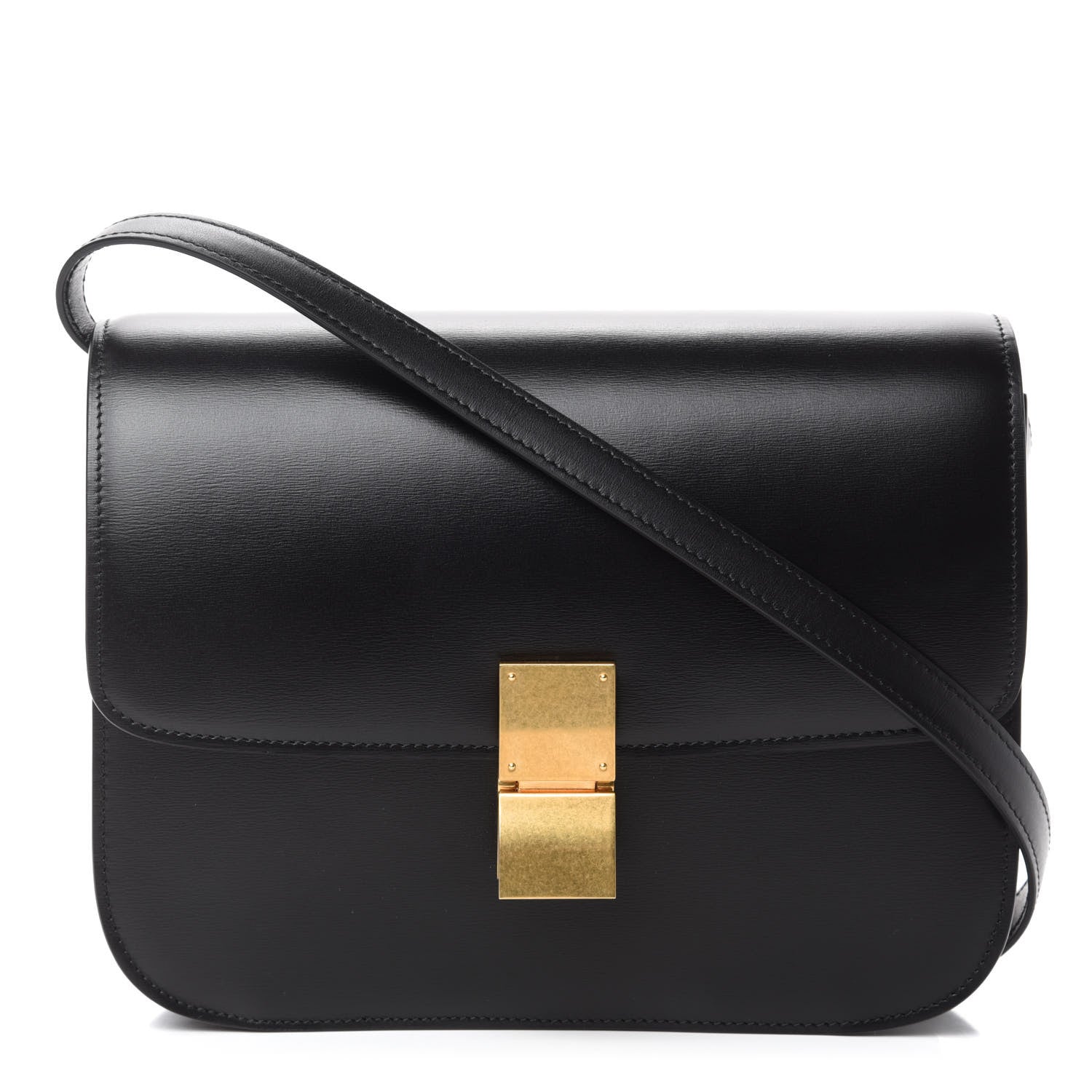 Celine Box Calfskin Medium Classic Box Flap Bag Black 1 of 10