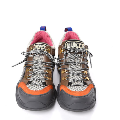 Gucci X SEGA Mesh Canvas Calfskin Womens Flashtrek Sneakers White Box Pink Ardesia Loess 7 of 10