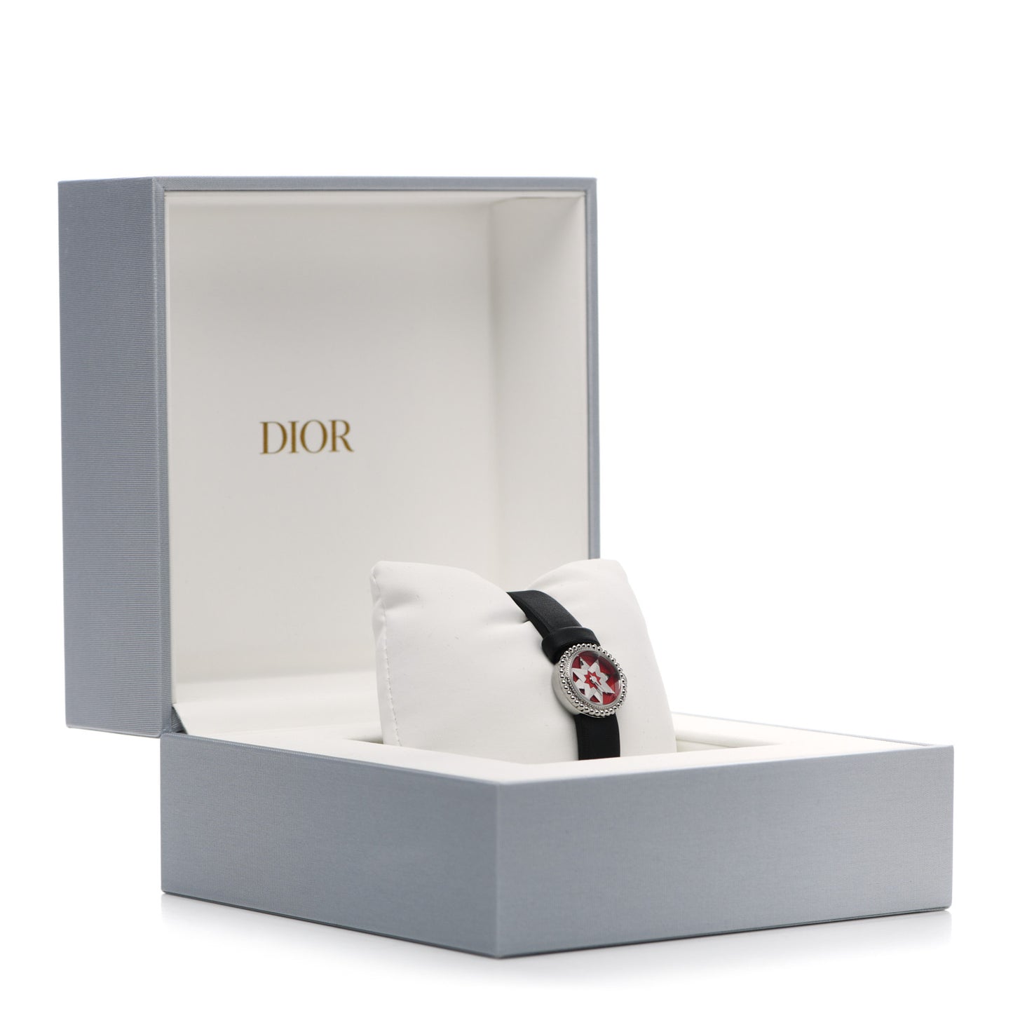 Stainless Steel Satin 19mm La D De Dior Quartz Watch Red