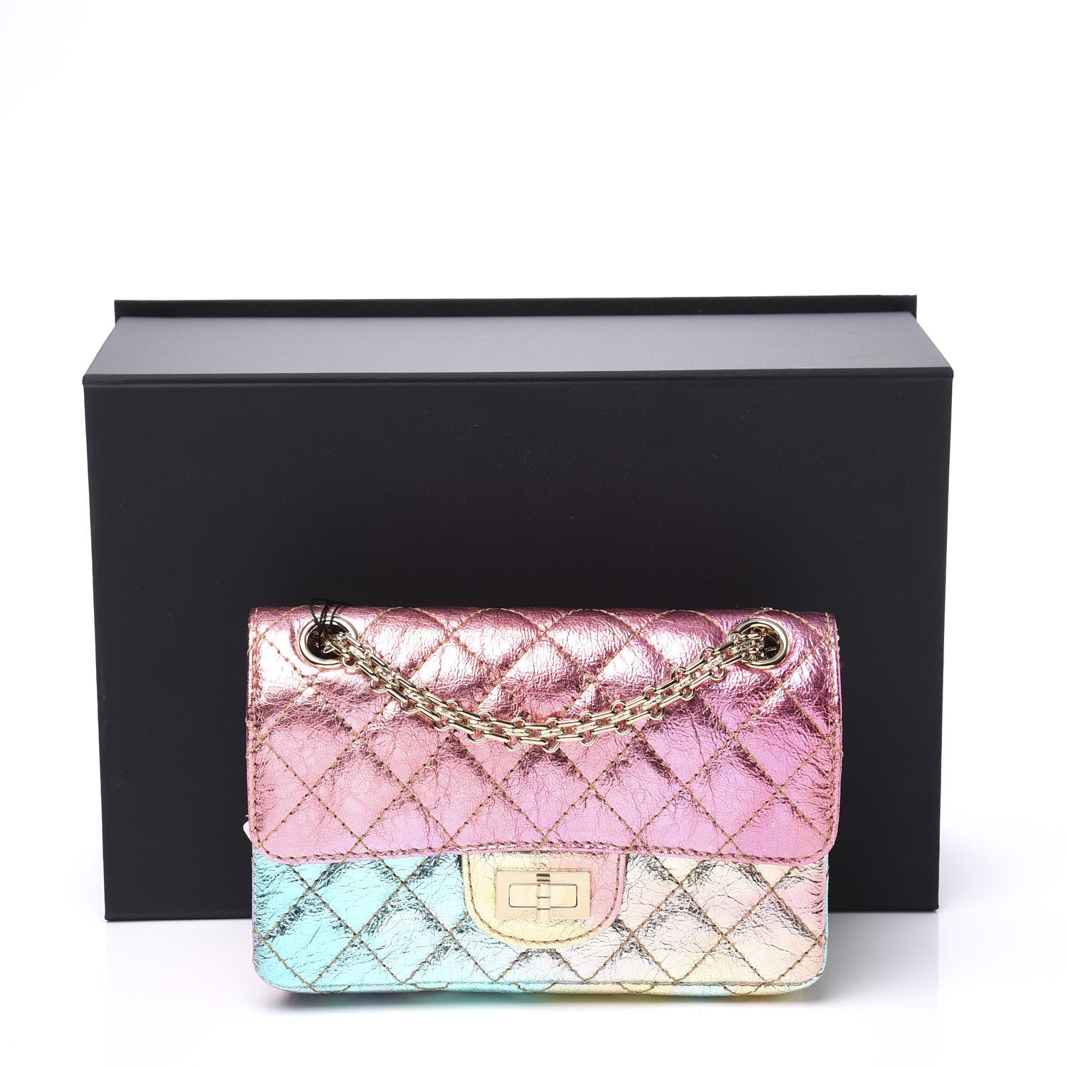 Chanel Metallic Goatskin Quilted Mini 2.55 Reissue Flap Multicolor 9 of 9