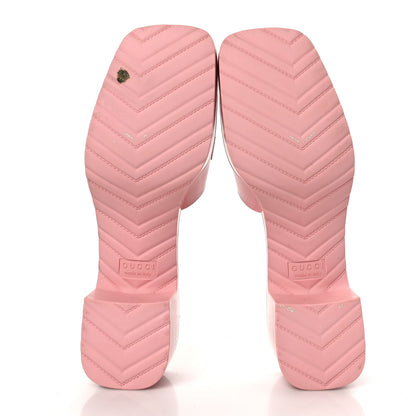 Gucci Rubber Gucci Logo Womens Platform 20/60mm Slide Sandals 41 Wild Rose 5 of 10