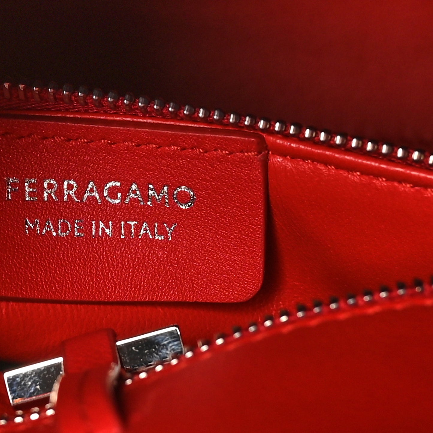 Natural Grain Calfskin Medium Hug Bag Flame Red