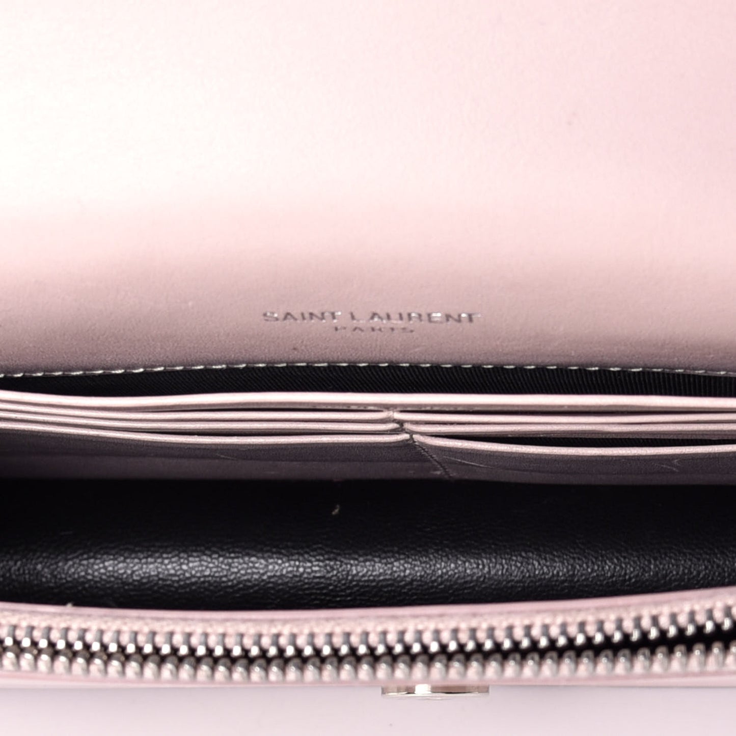 Smooth Calfskin Classic Monogram Kate Tassel Chain Wallet Marble Pink
