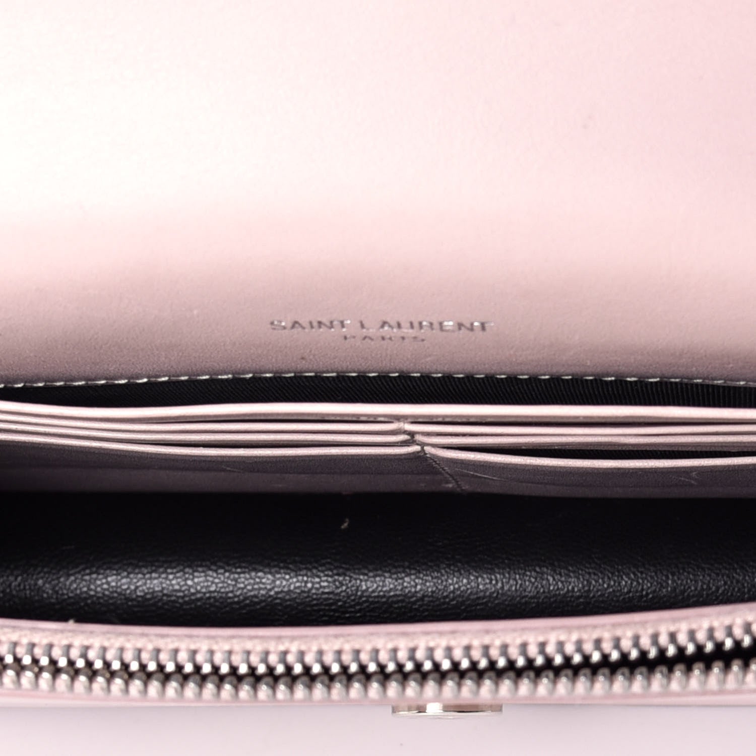 Saint Laurent Smooth Calfskin Classic Monogram Kate Tassel Chain Wallet Marble Pink 5 of 10