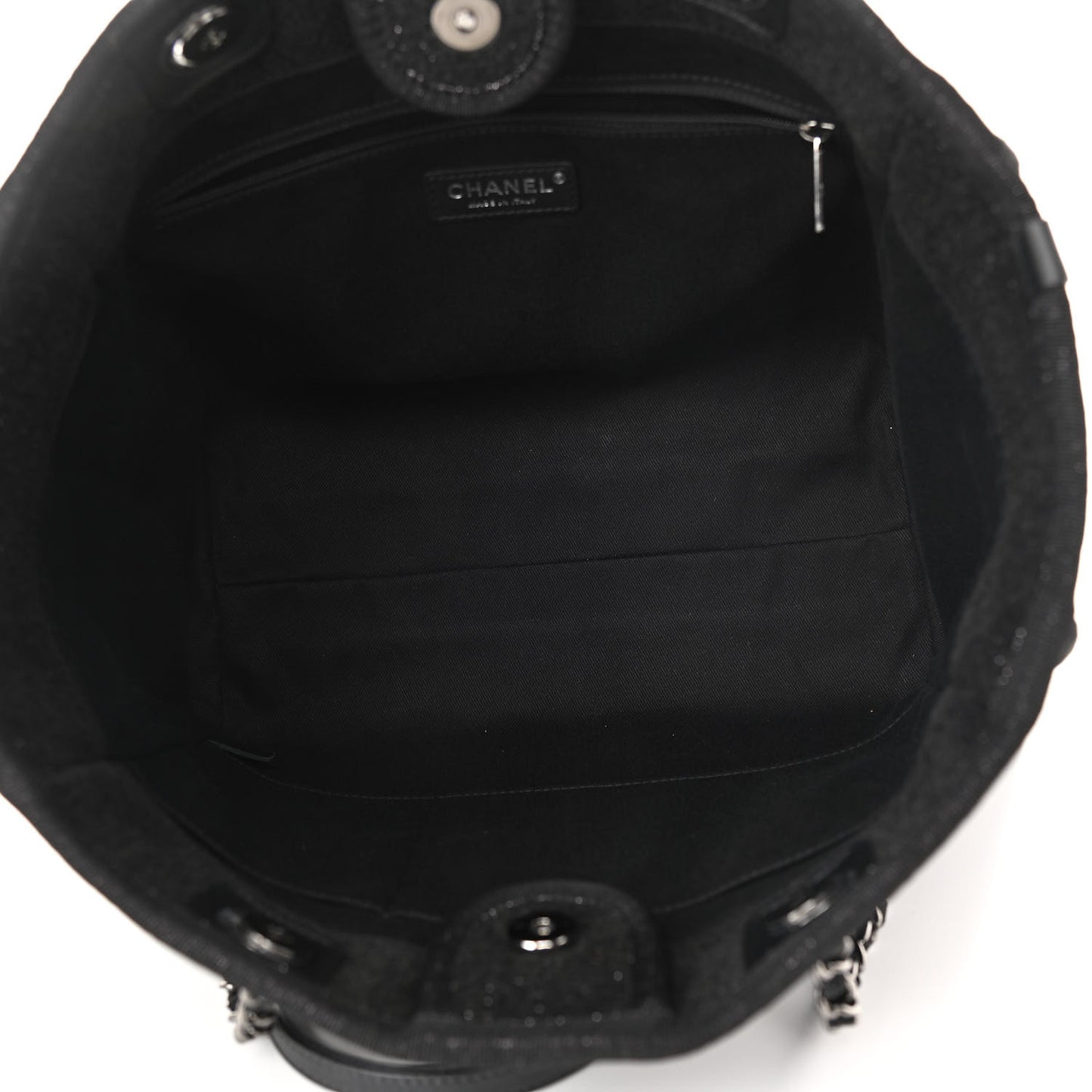 Lurex Boucle Small Deauville Tote Black