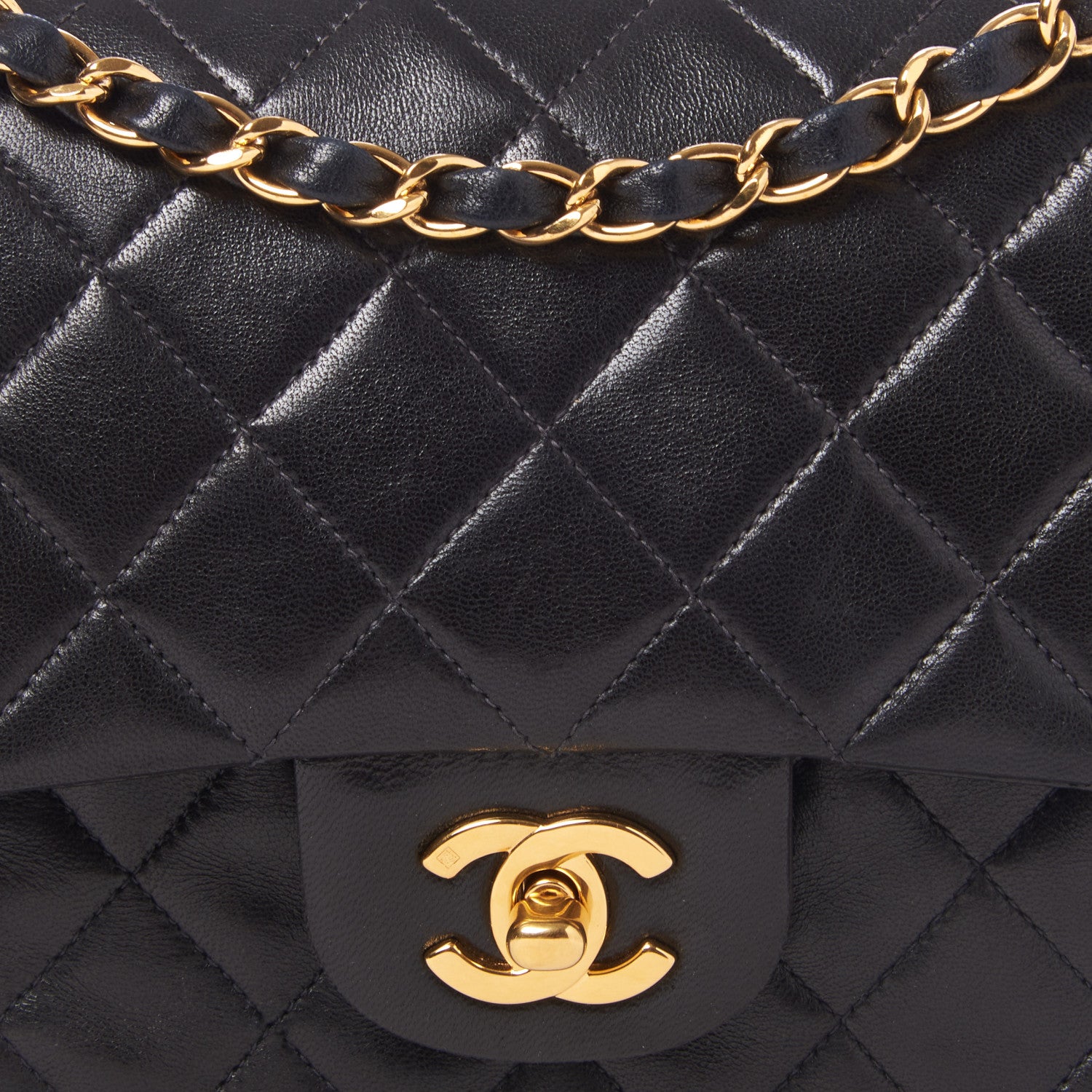 Chanel Lambskin Quilted Medium Double Flap Black 7 of 9