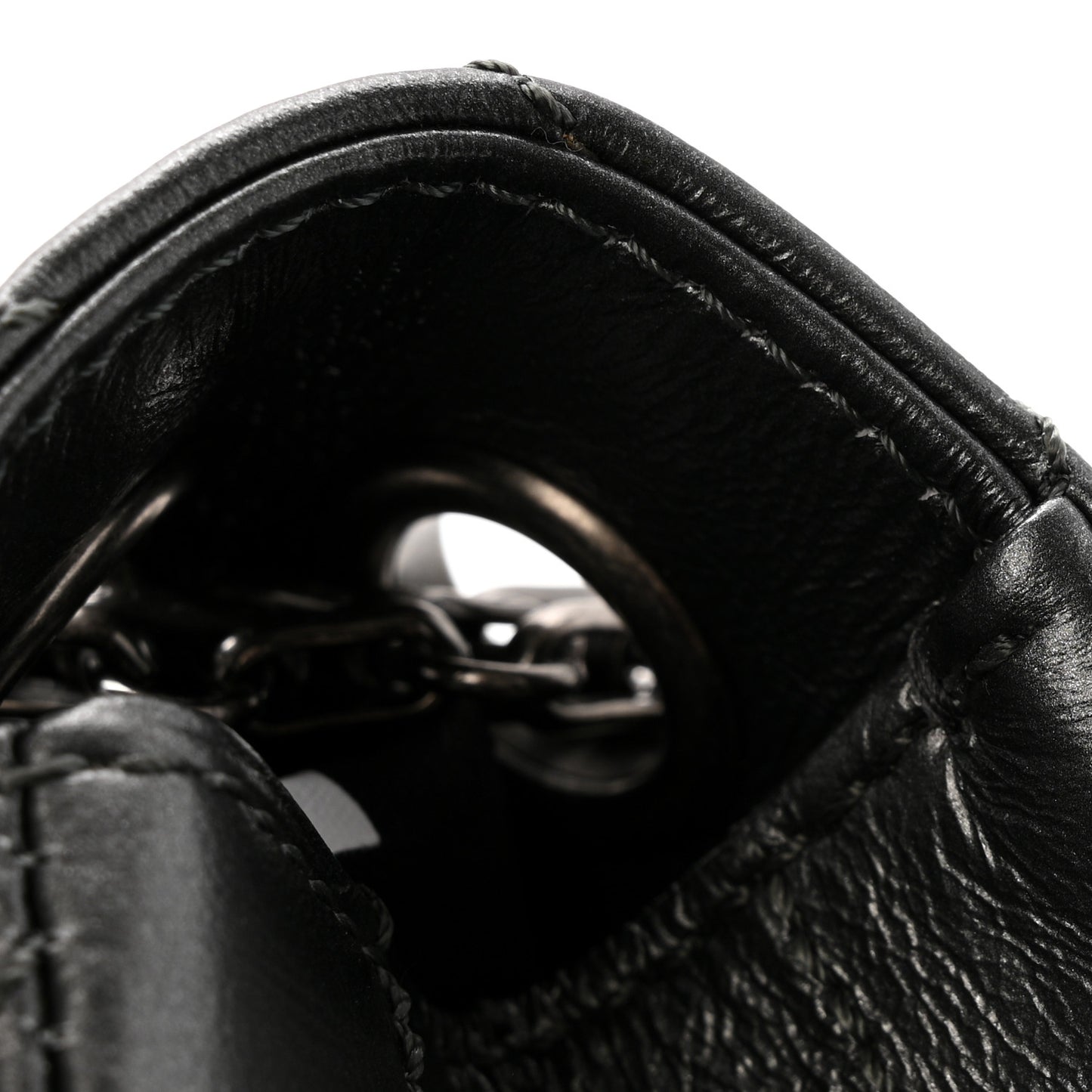 Metallic Aged Calfskin Chevron Quilted 2.55 Reissue Mini Flap Grey
