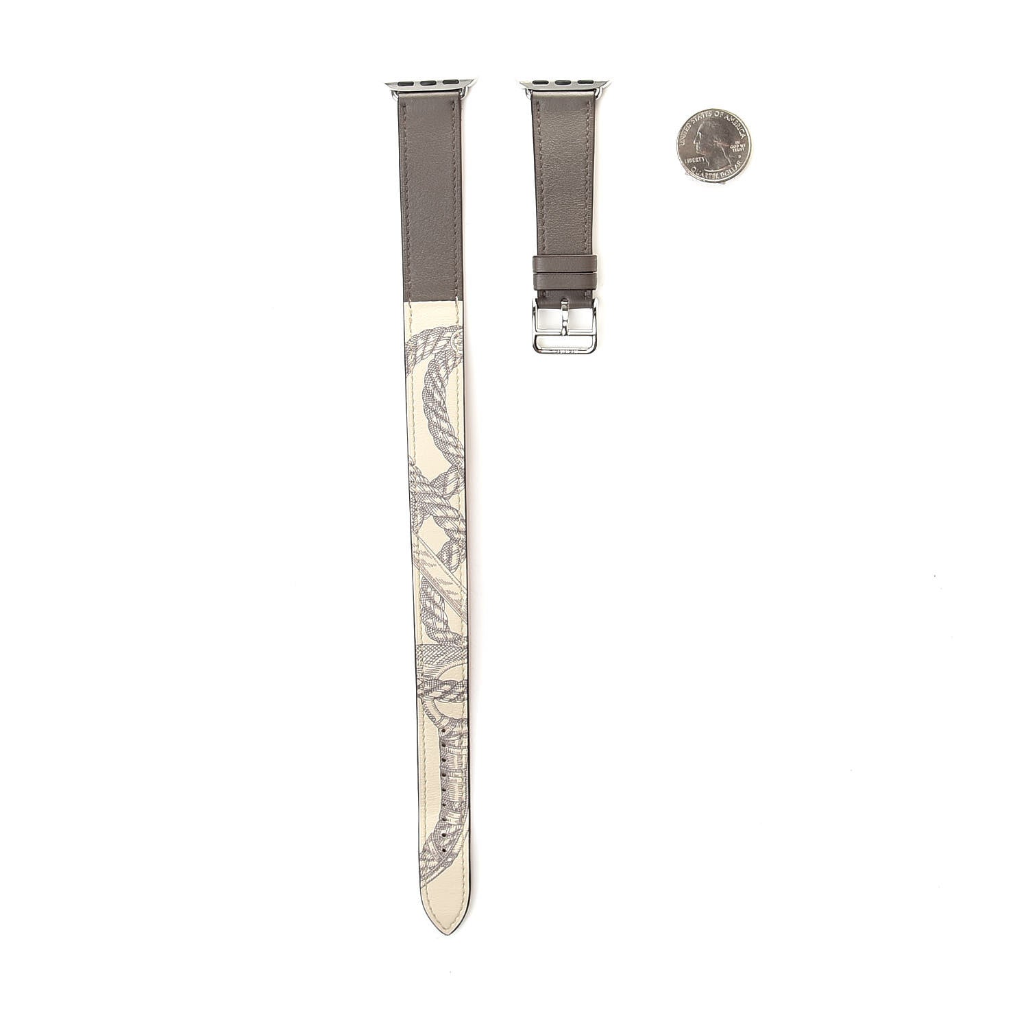 Hermes Swift 40mm Apple Double Tour Watch Strap Béton Étain 2 of 5