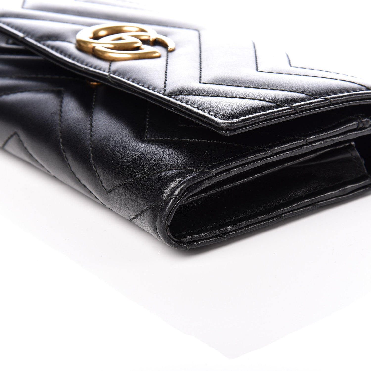 Gucci Calfskin Matelasse GG Marmont Continental Wallet Black 9 of 12