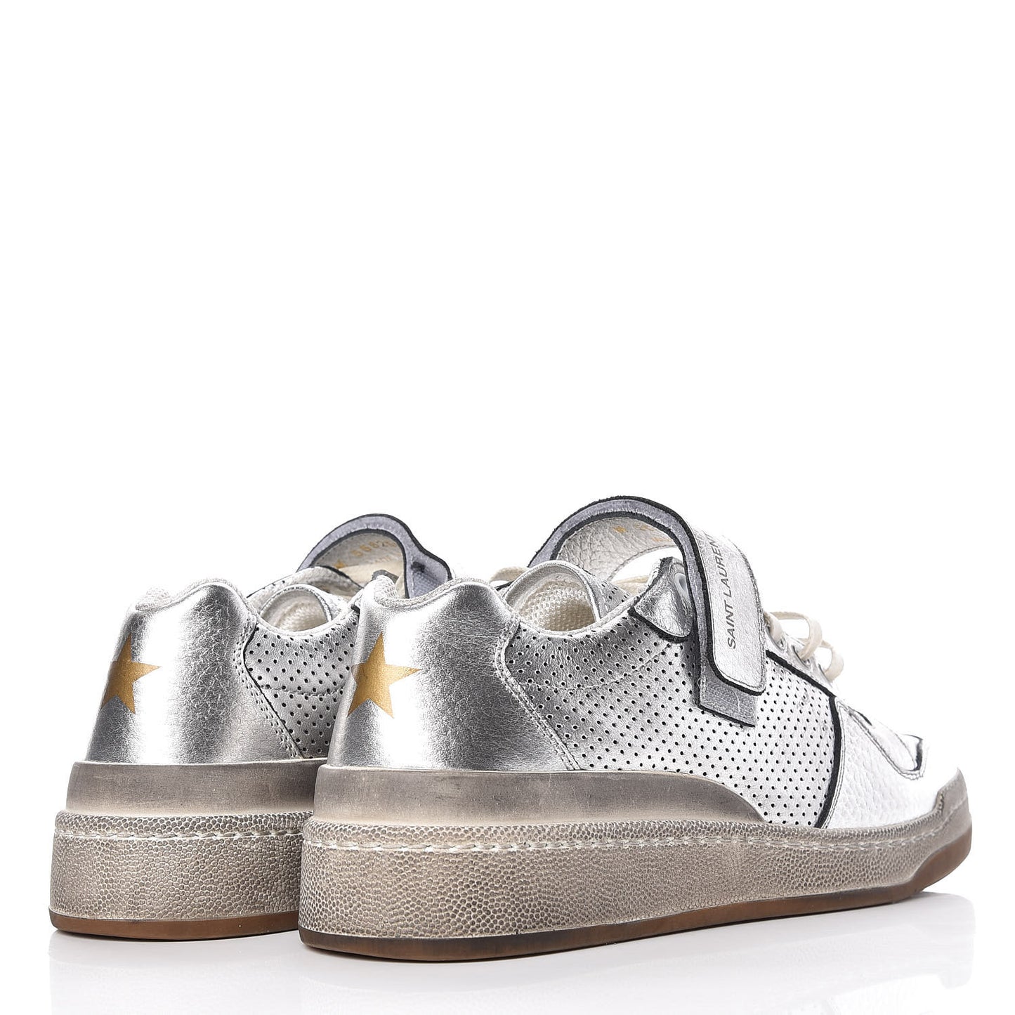 Calfskin Perforated Womens SL24 Sneakers 39 Argento