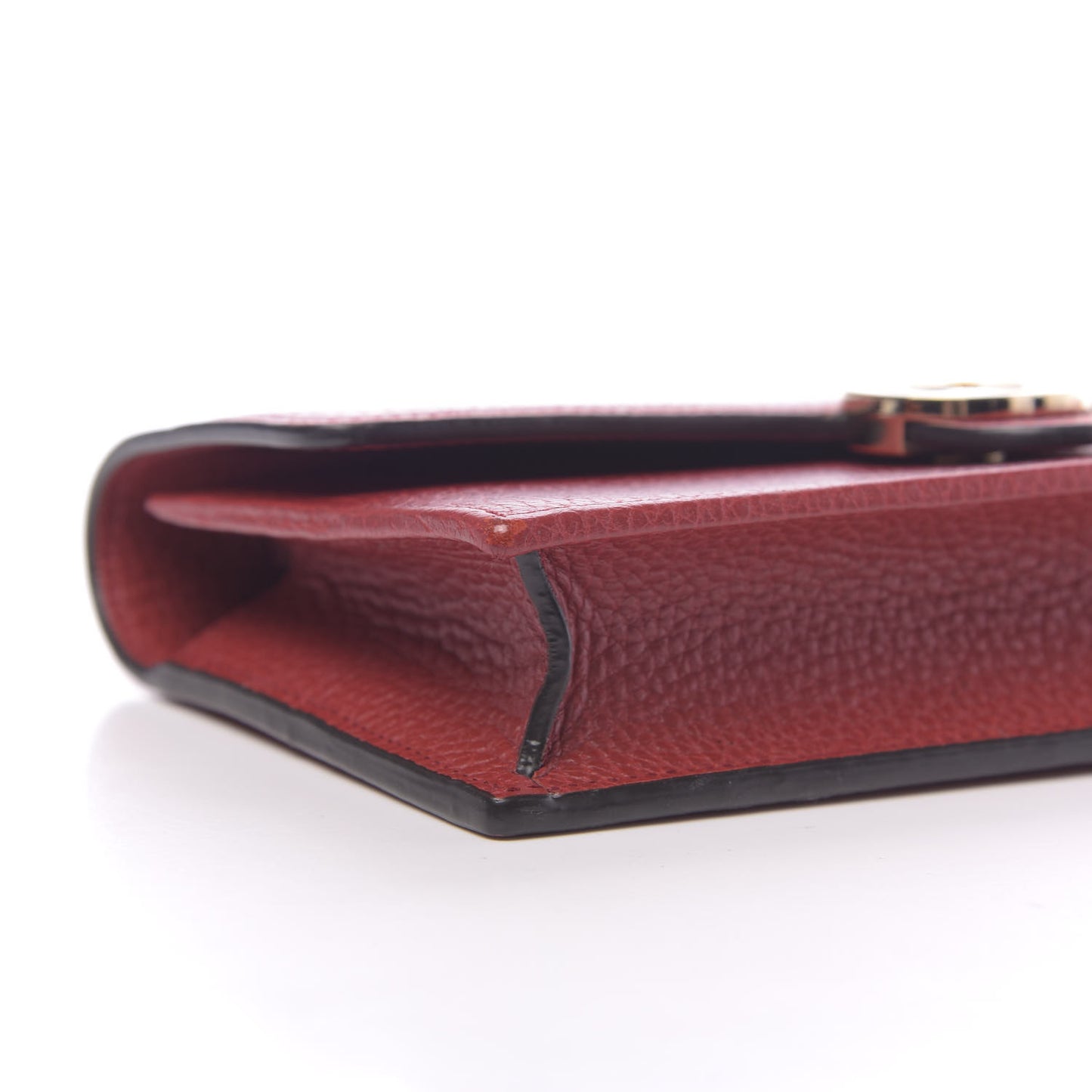 Dollar Calfskin Interlocking G Chain Wallet Red