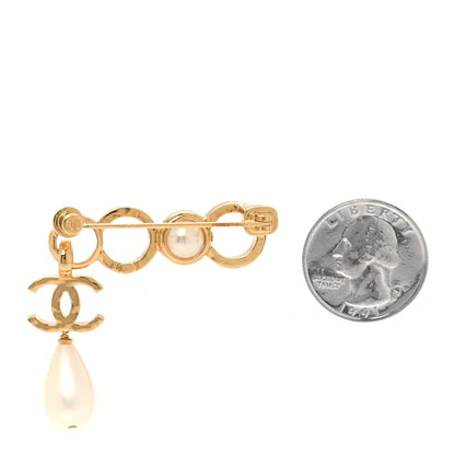 Chanel Pearl Coco Brooch Gold 2 of 4