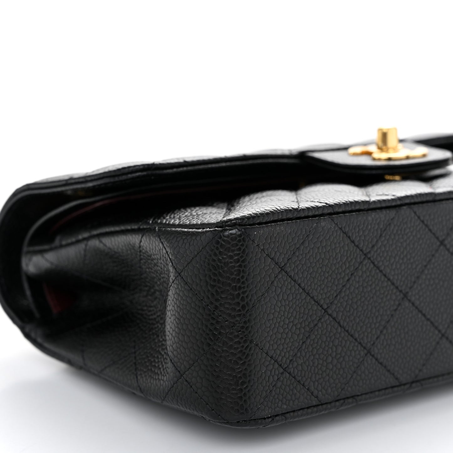 Caviar Quilted Small Double Flap Black
