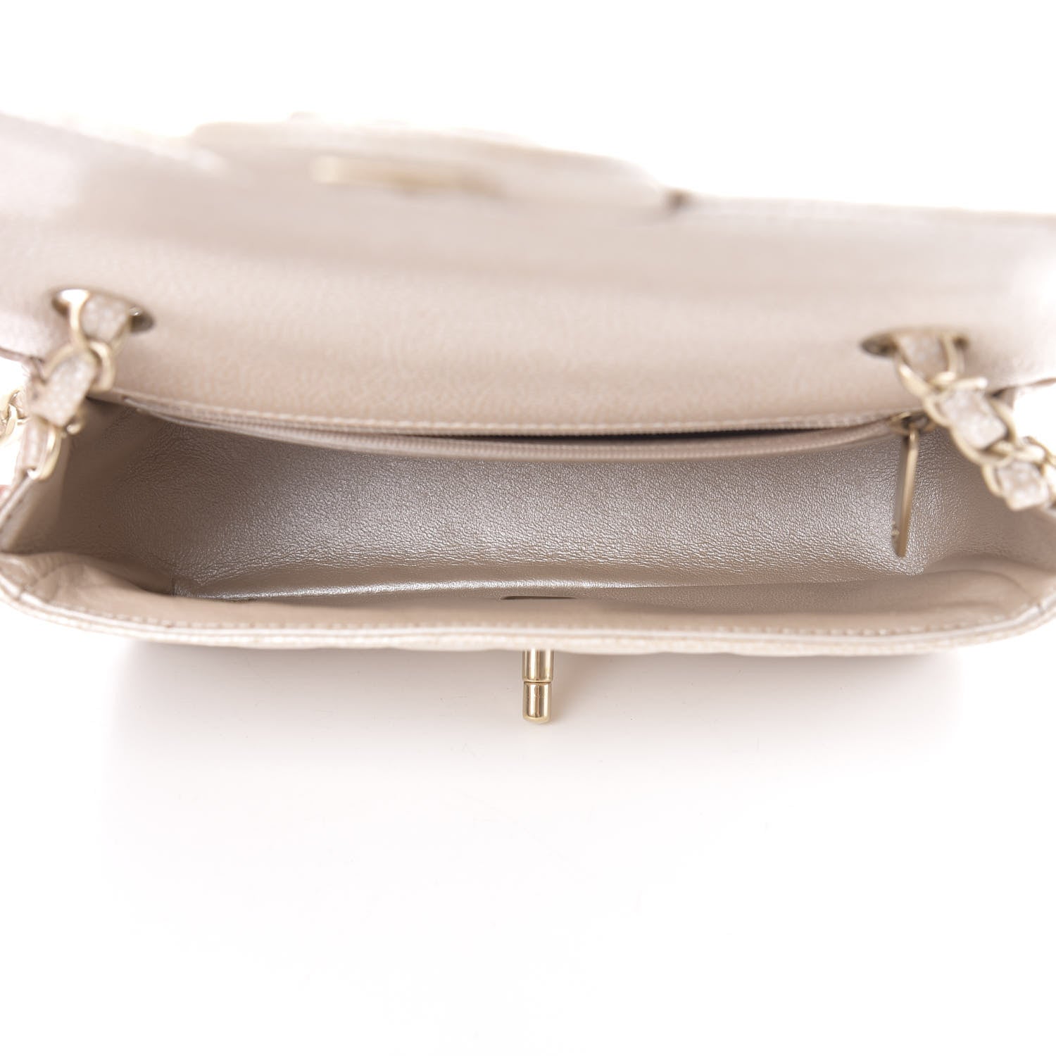 Chanel Pearly Caviar Quilted Mini Rectangular Flap Beige 5 of 11