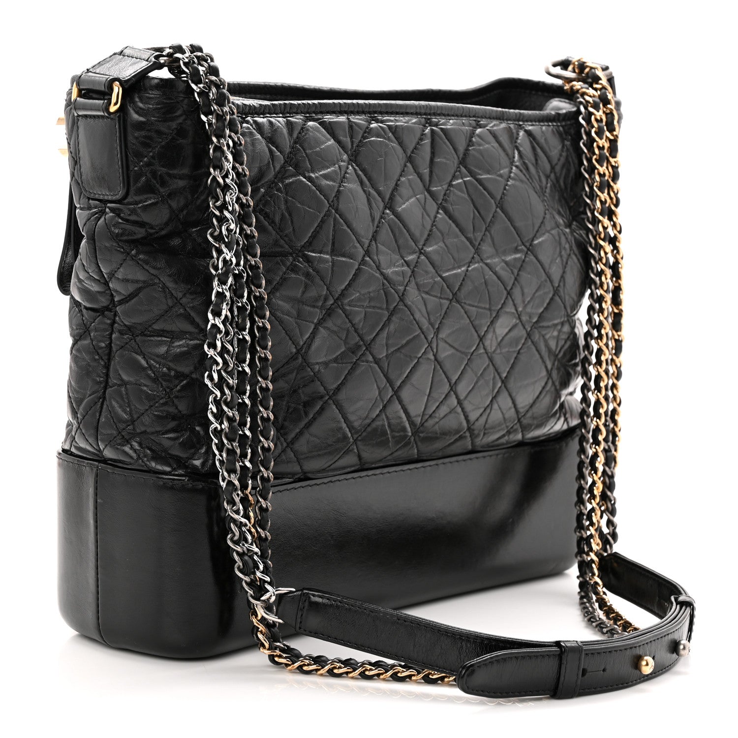 Chanel Aged Calfskin Quilted Large Gabrielle Hobo Black 3 of 11