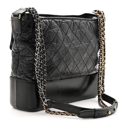 Chanel Aged Calfskin Quilted Large Gabrielle Hobo Black 3 of 11