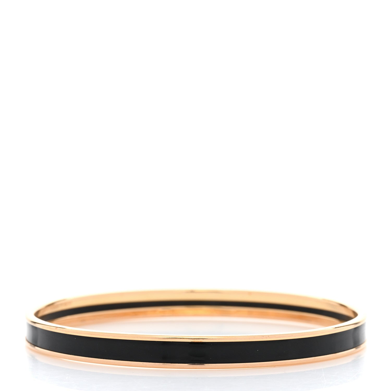 Hermes Enamel Uni Bangle 62 Black 3 of 5