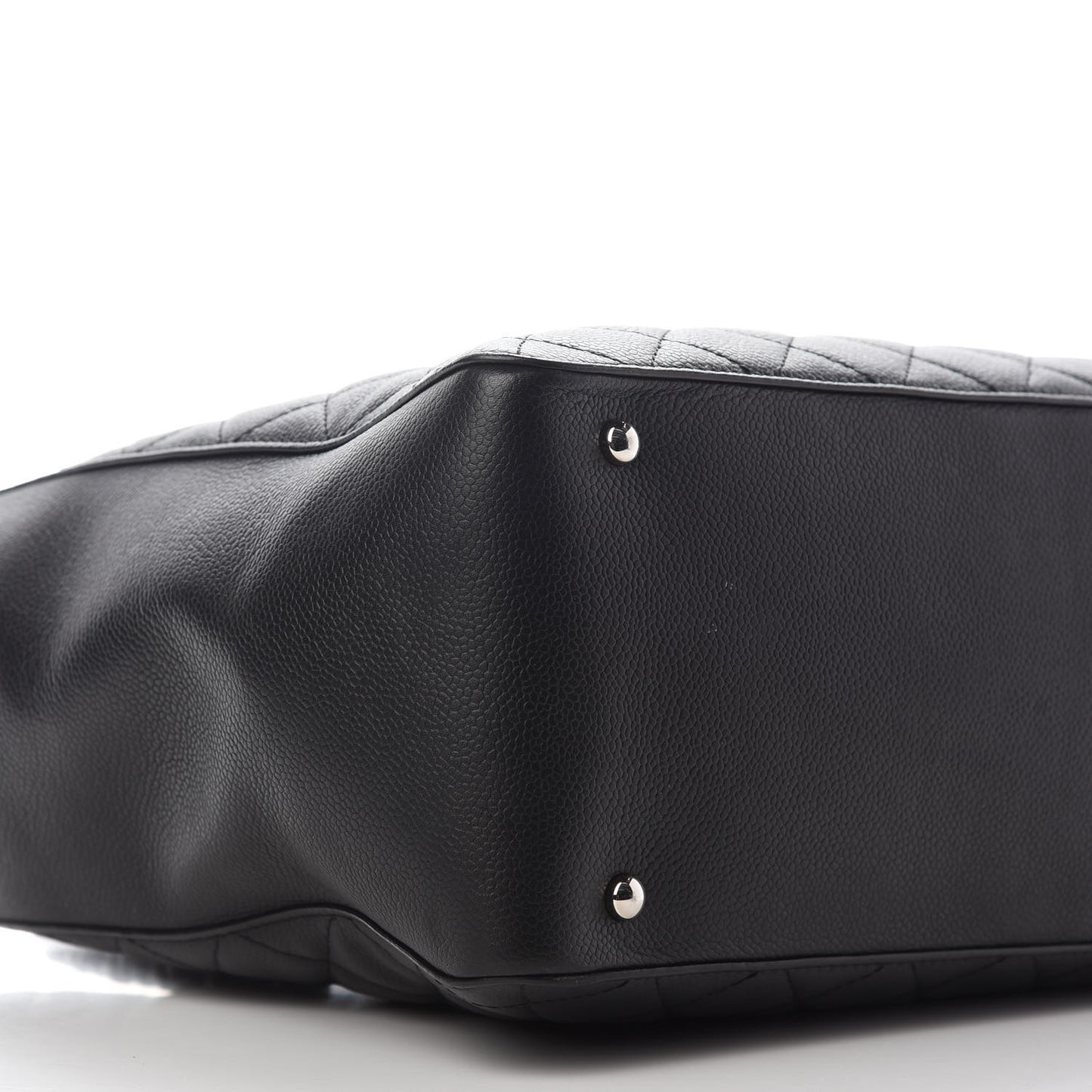 Caviar Quilted Large CC Box Shopping Tote Black