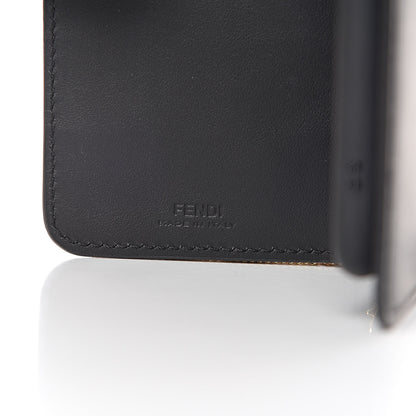 Fendi Vitello Century Glazed Fabric FF 1974 Baguette IPhone X Crossbody Black Mogano Panna 6 of 9