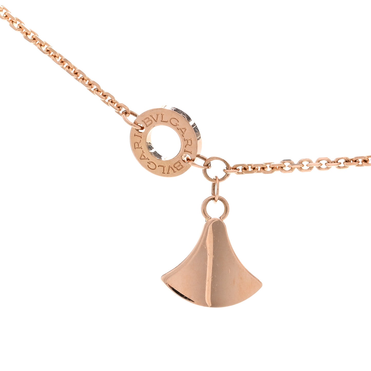 18K Rose Gold Diamond Mother of Pearl Divas' Dream Pave Pendant Necklace