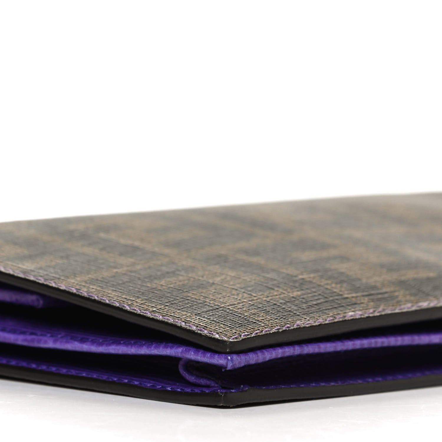 Fendi Zucca Spalmati Chain Clutch Tobacco Purple 9 of 11