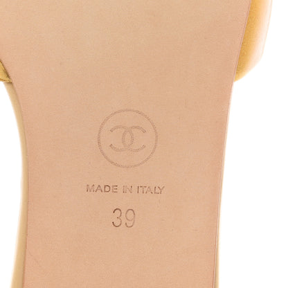 Chanel Laminated Lambskin Enamel CC Mules Sandals 39 Beige 7 of 10