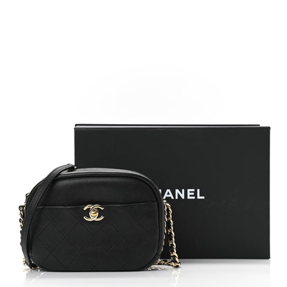Chanel Goatskin Quilted Small Casual Trip Camera Case Black 11 of 11