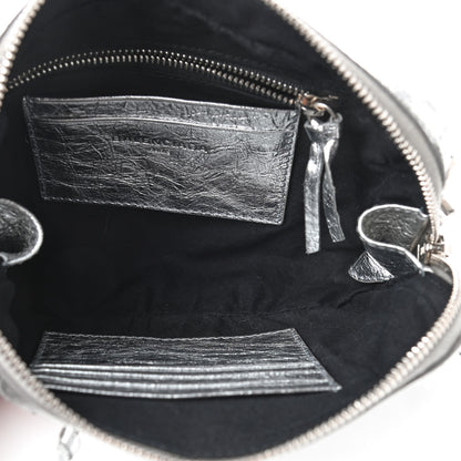 Balenciaga Metallic Calfskin Classic Silver Hardware Pouch With A Chain Crossbody Silver 5 of 9