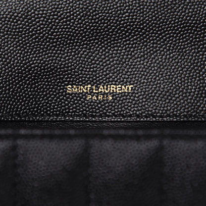 Saint Laurent Grain De Poudre Matelasse Monogram Medium Vicky Chain Bag Black 6 of 9