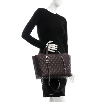 Chanel Calfskin Quilted Large Shopping Tote Burgundy 3 of 8